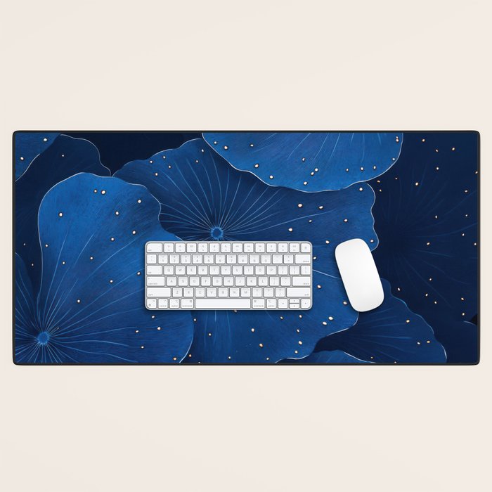 Floral Poster Flower Print Botanical Japanese Art Blue Wall Art dopamine decor Maximalist Wall Art Desk Mat Gallery Image 1