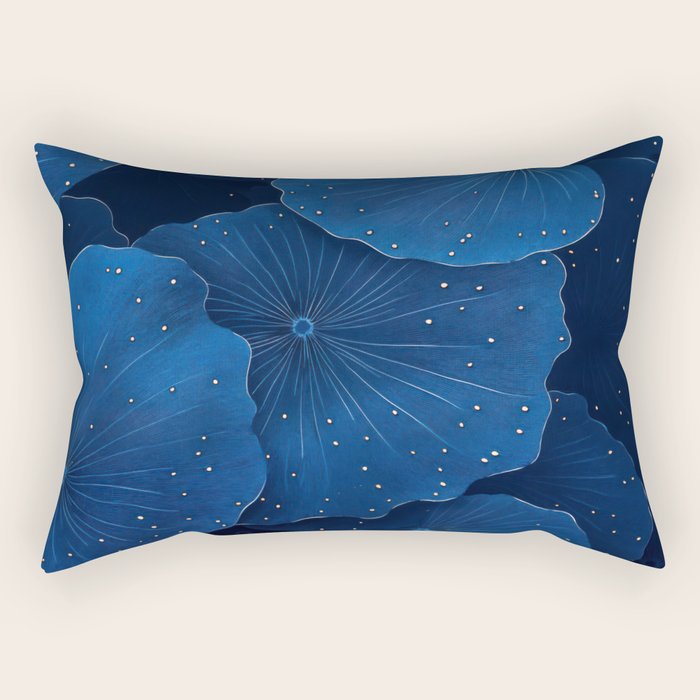 Floral Poster Flower Print Botanical Japanese Art Blue Wall Art dopamine decor Maximalist Wall Art Rectangular Pillow Gallery Image 1