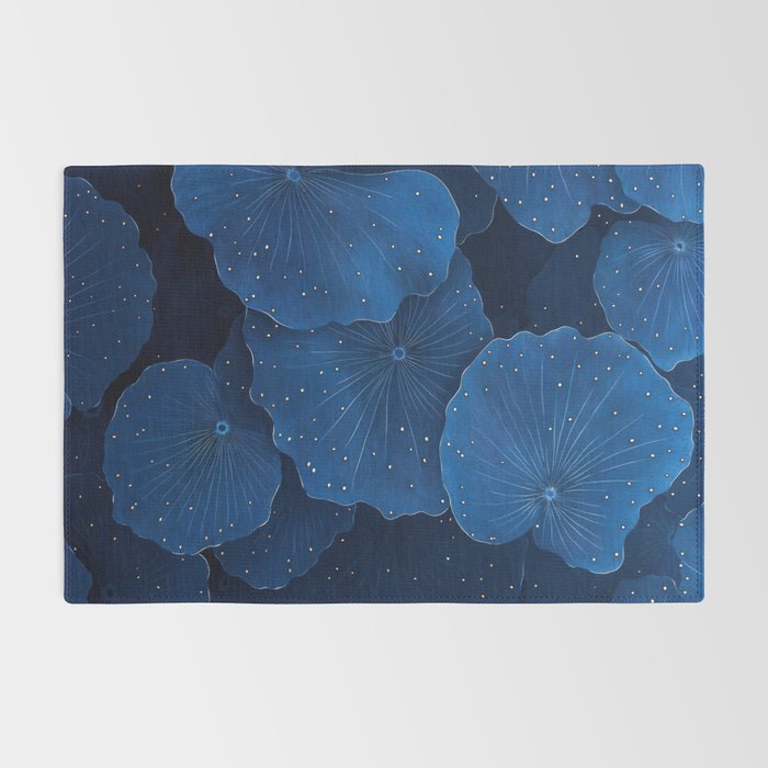 Floral Poster Flower Print Botanical Japanese Art Blue Wall Art dopamine decor Maximalist Wall Art Rug Gallery Image 2