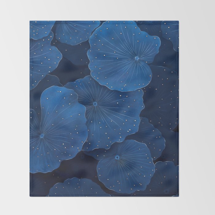 Floral Poster Flower Print Botanical Japanese Art Blue Wall Art dopamine decor Maximalist Wall Art Throw Blanket Gallery Image 2