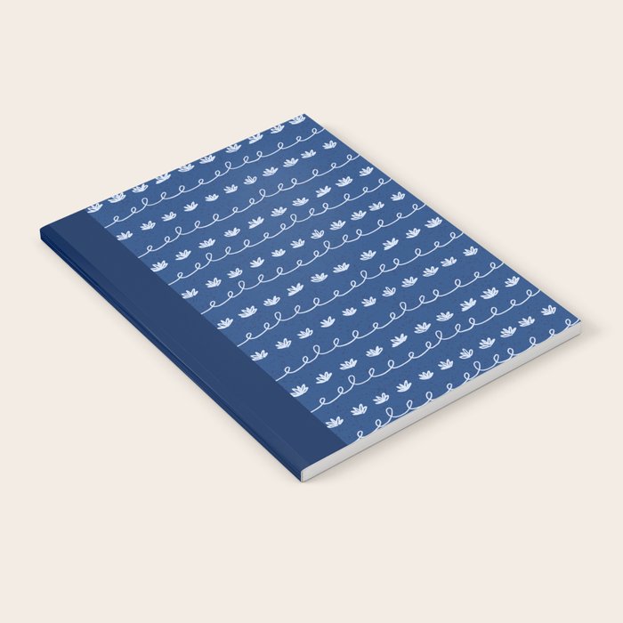Abstract Cookie Pattern Doodle in Navy & Sky Blue Notebook Gallery Image 1