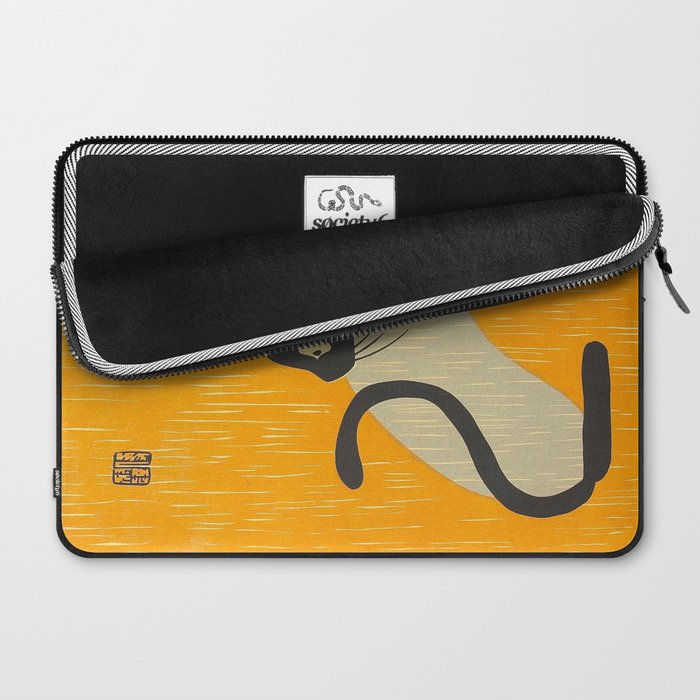 Asai Kiyoshi Japanese Woodblock Siamese Cat Midcounty Modern Art Laptop Sleeve Gallery Image 2