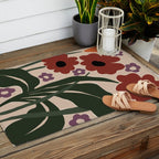 big tropical red flower plant  Outdoor Rug Gallery Image 2