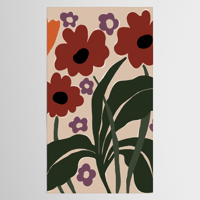 big tropical red flower plant  Tablecloth Gallery Image 2