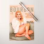 "The Babes Of Bourbon: Don't Cry, Drink Whiskey" Sexy Blonde Pinup Girl Vintage Art Wrapping Paper Gallery Image 1