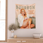 "The Babes Of Bourbon: Don't Cry, Drink Whiskey" Sexy Blonde Pinup Girl Vintage Art Wall Tapestry Gallery Image 2