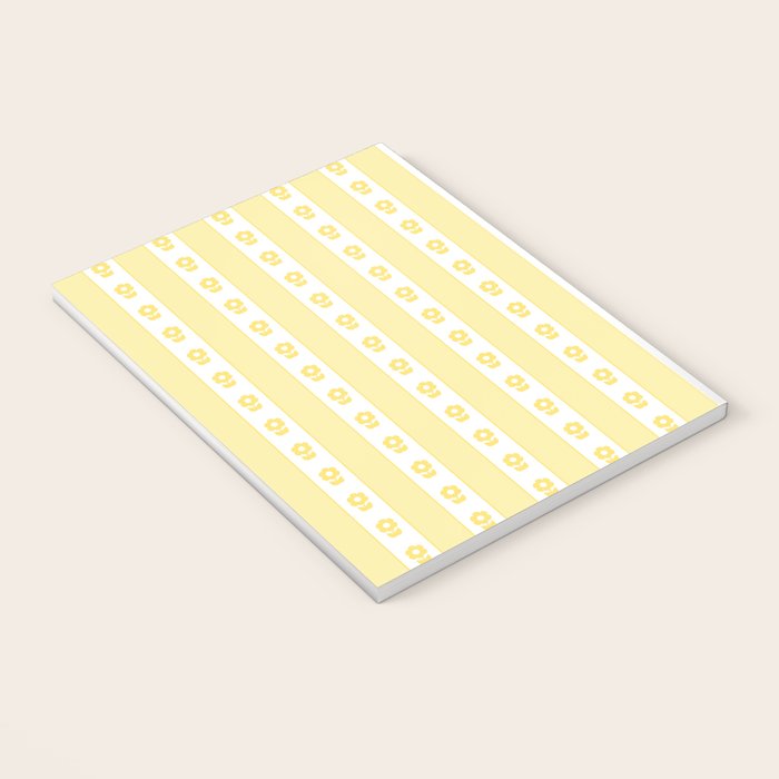 Cottage Stripes and Flowers in Yellow and White Notebook Gallery Image 3