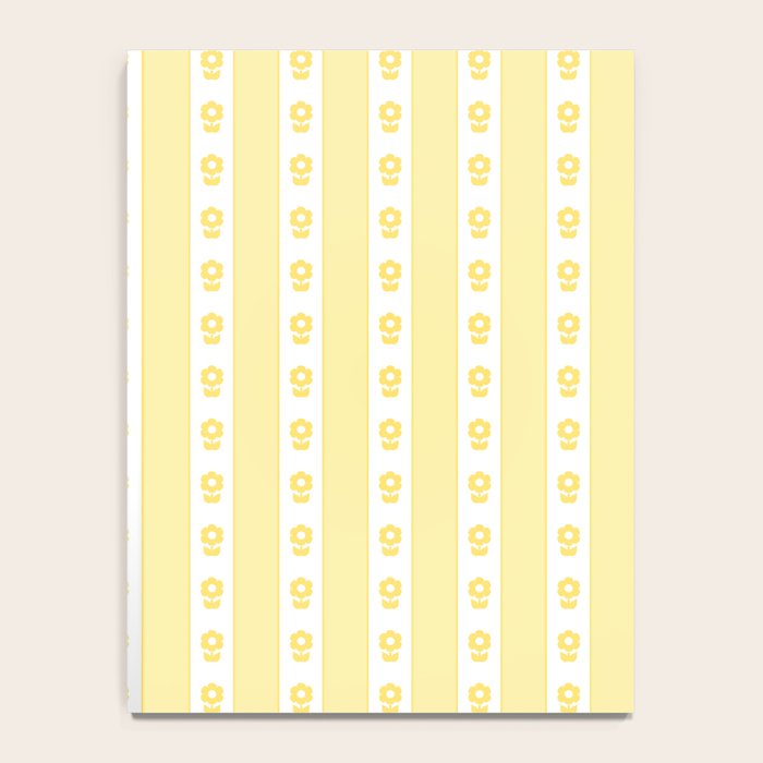 Cottage Stripes and Flowers in Yellow and White Notebook Gallery Image 4