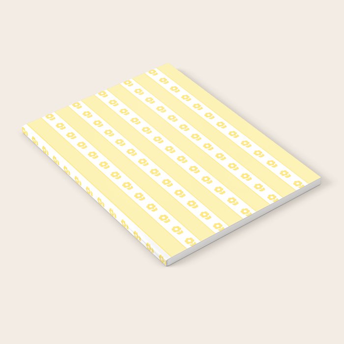 Cottage Stripes and Flowers in Yellow and White Notebook Gallery Image 1