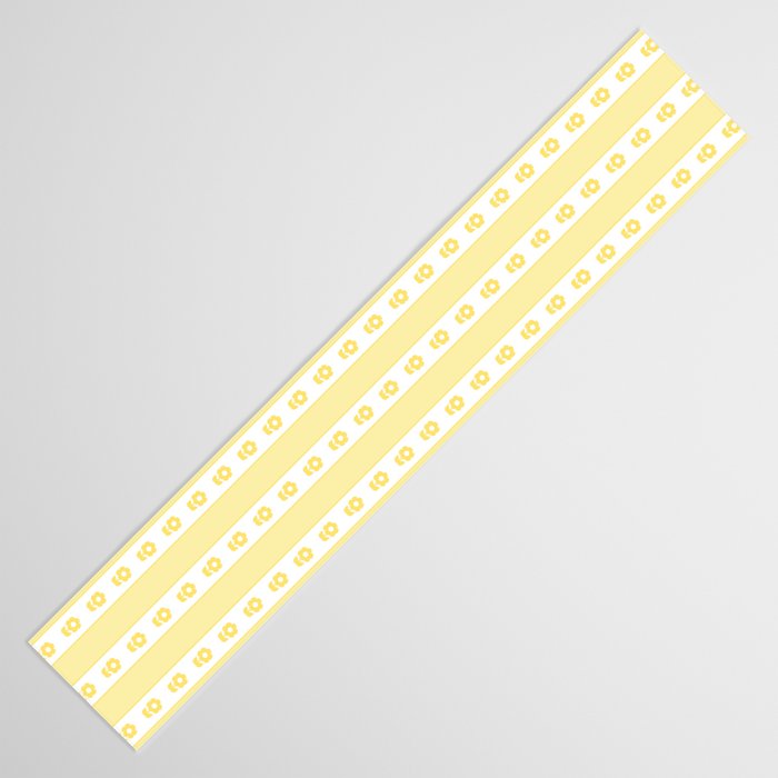 Cottage Stripes and Flowers in Yellow and White Table Runner Gallery Image 3