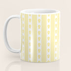 Cottage Stripes and Flowers in Yellow and White Coffee Mug Gallery Image 3