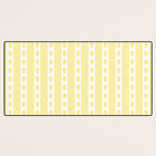 Cottage Stripes and Flowers in Yellow and White Desk Mat Gallery Image 3