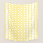 Cottage Stripes and Flowers in Yellow and White Wall Tapestry Gallery Image 4