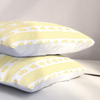 Cottage Stripes and Flowers in Yellow and White Pillow Sham Gallery Image 3