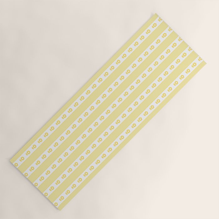 Cottage Stripes and Flowers in Yellow and White Yoga Mat Gallery Image 1