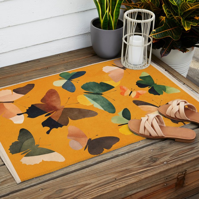 Beautiful Butterflies 5 Outdoor Rug Gallery Image 2