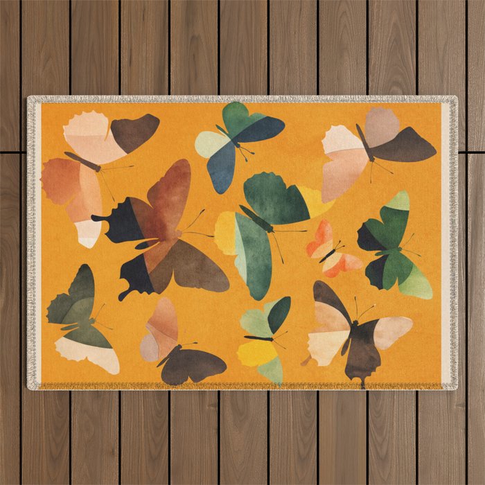 Beautiful Butterflies 5 Outdoor Rug Gallery Image 1