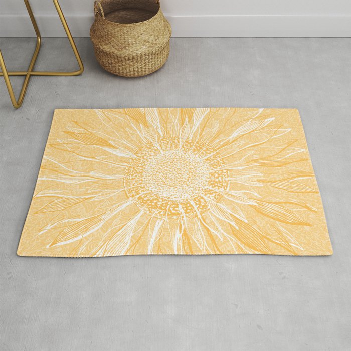 Mandala, Sunflower Prints, Yellow Rug Gallery Image 1
