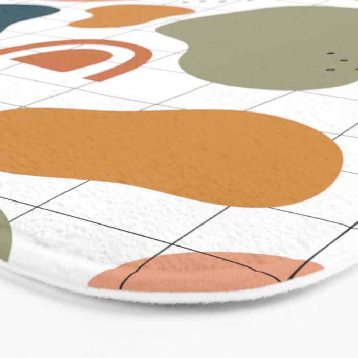Abstract organic shape art pattern Bath Mat Gallery Image 3