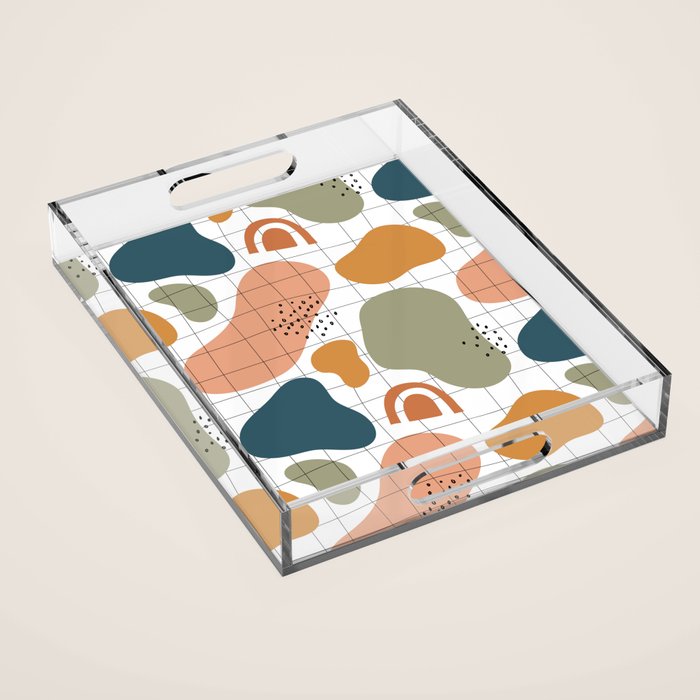 Abstract organic shape art pattern Acrylic Tray Gallery Image 1
