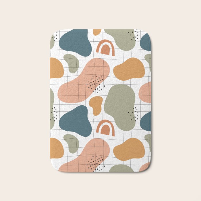 Abstract organic shape art pattern Bath Mat Gallery Image 1