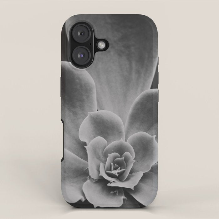 Symmetry - succulent black and white botanical iPhone Case Gallery Image 1