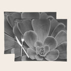 Symmetry - succulent black and white botanical Placemat Gallery Image 1
