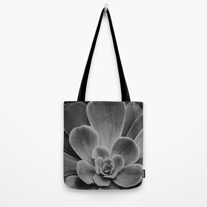 Symmetry - succulent black and white botanical Tote Bag Gallery Image 2