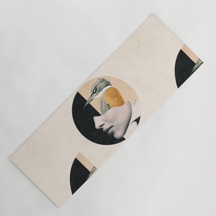collage art / bird Yoga Mat Gallery Image 1