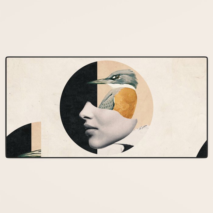 collage art / bird Desk Mat Gallery Image 3