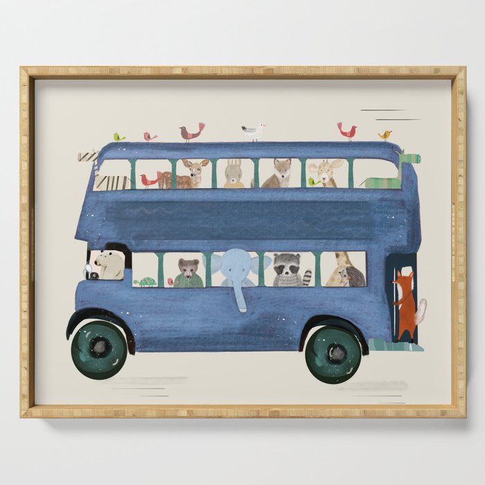 the big blue bus Serving Tray Gallery Image 1
