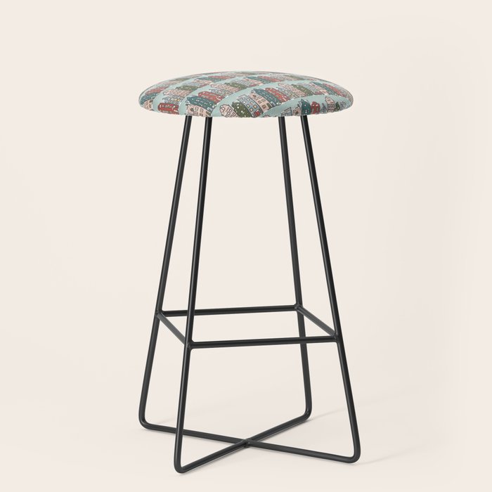 Snow Capped Row Houses Stool Gallery Image 1