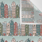 Snow Capped Row Houses Wall Tapestry Gallery Image 3