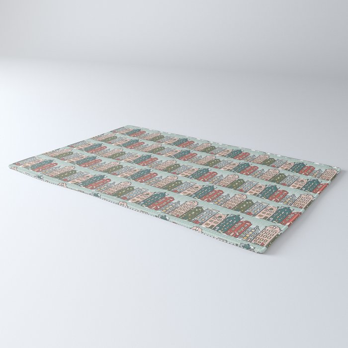 Snow Capped Row Houses Rug Gallery Image 3
