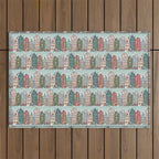 Snow Capped Row Houses Outdoor Rug Gallery Image 1