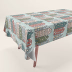 Snow Capped Row Houses Tablecloth Gallery Image 1