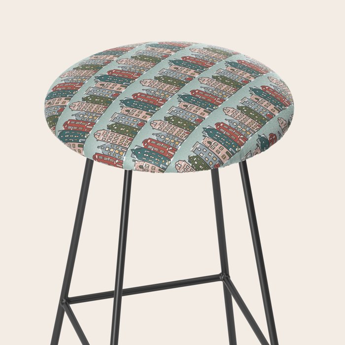 Snow Capped Row Houses Stool Gallery Image 2