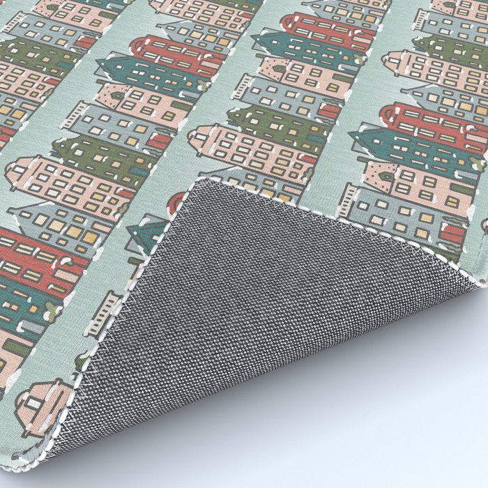 Snow Capped Row Houses Rug Gallery Image 4