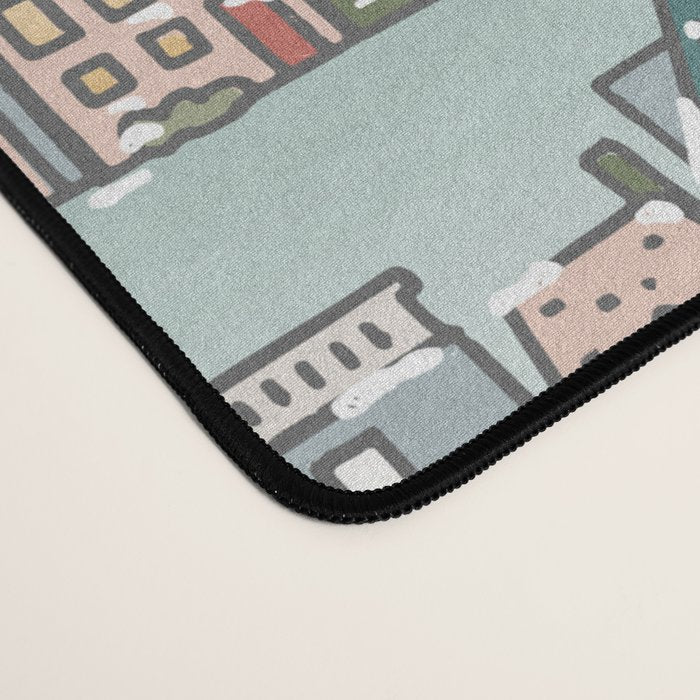 Snow Capped Row Houses Desk Mat Gallery Image 4