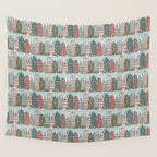 Snow Capped Row Houses Wall Tapestry Gallery Image 4