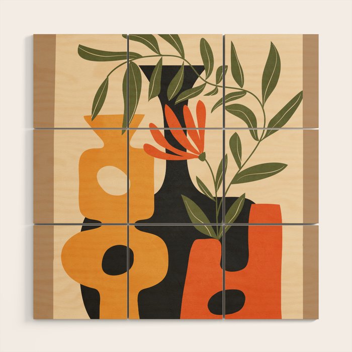 Shapes in Bloom 3 Wood Wall Art Gallery Image 1