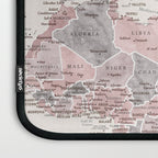 Dusty pink and cream watercolor detailed world map Madelia Laptop Sleeve Gallery Image 3