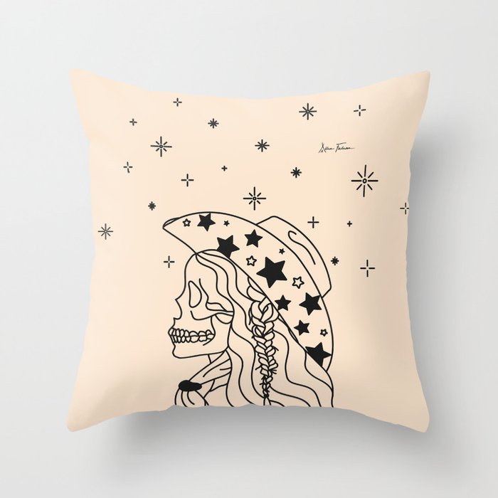 Love or Die Tryinâ - Rhinestone Cowgirl Black & Cream Throw Pillow Gallery Image 6