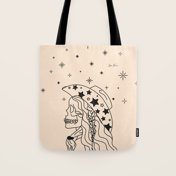 Love or Die Tryinâ - Rhinestone Cowgirl Black & Cream Tote Bag Gallery Image 1