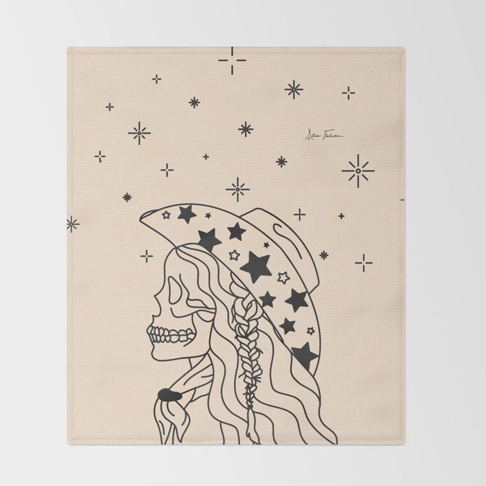 Love or Die Tryinâ - Rhinestone Cowgirl Black & Cream Throw Blanket Gallery Image 2