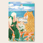 The Italian View, Woman Tiger Travel, Europe Architecture Illustration, Animals Bohemian Cutting Board Gallery Image 1