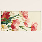 Coral Tulips in Bloom Desk Mat Gallery Image 3