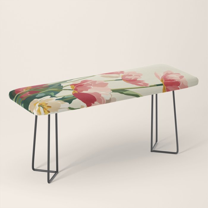 Coral Tulips in Bloom Bench Gallery Image 1