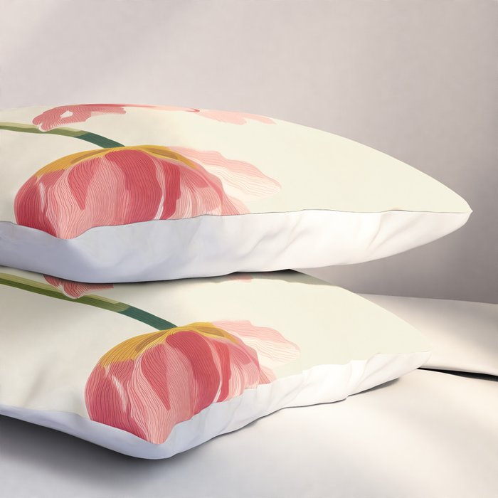 Coral Tulips in Bloom Pillow Sham Gallery Image 3
