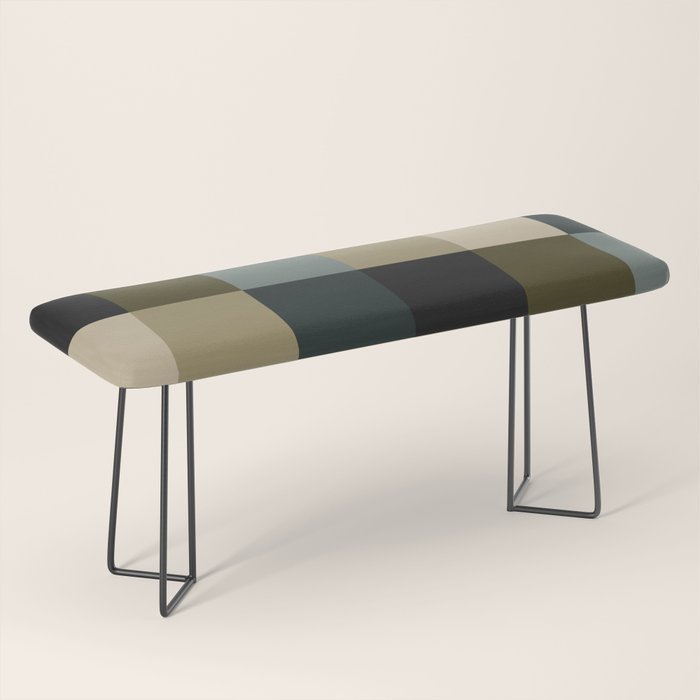 Bold Earthy Checks Pattern - Large IV Bench Gallery Image 1